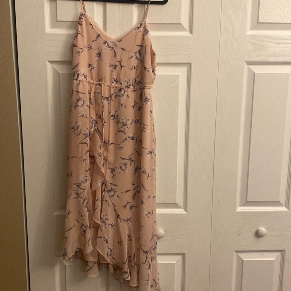 Collective Concepts pink‎ floral midi dress chiffon layered size S feminine y2k